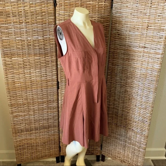 Club Monaco Day To Night Linen Mini Dress Size 12 - Picture 3 of 9